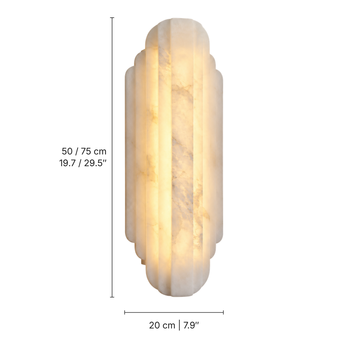 Ravello Alabaster Panel Wall Light, dimensions