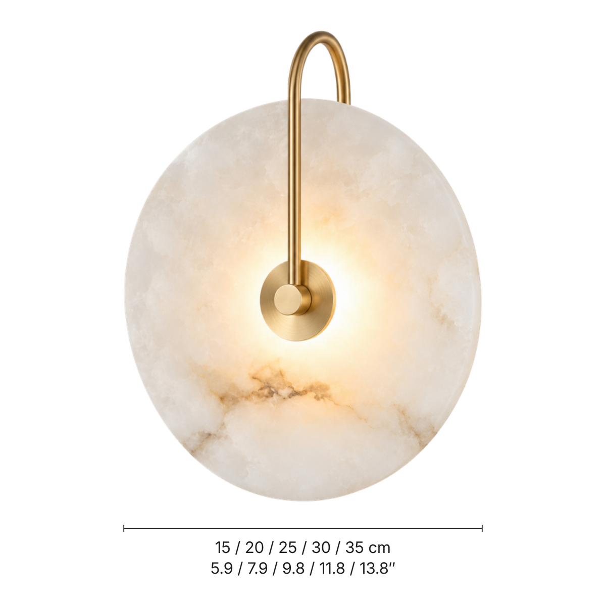 Talia Alabaster Moon Wall Light, dimensions