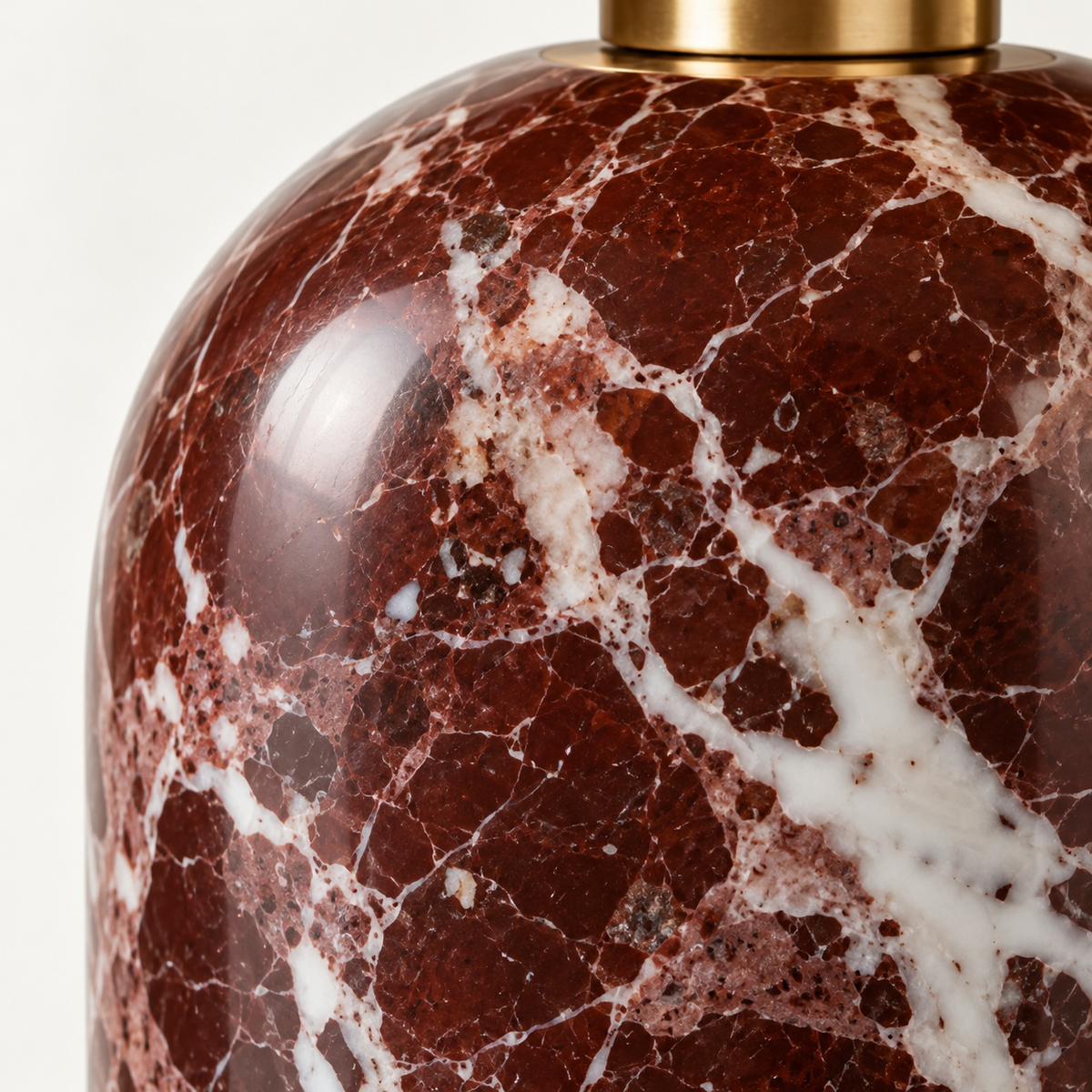 Corvina Marble Cordless Table Lamp, red marble, studio photo