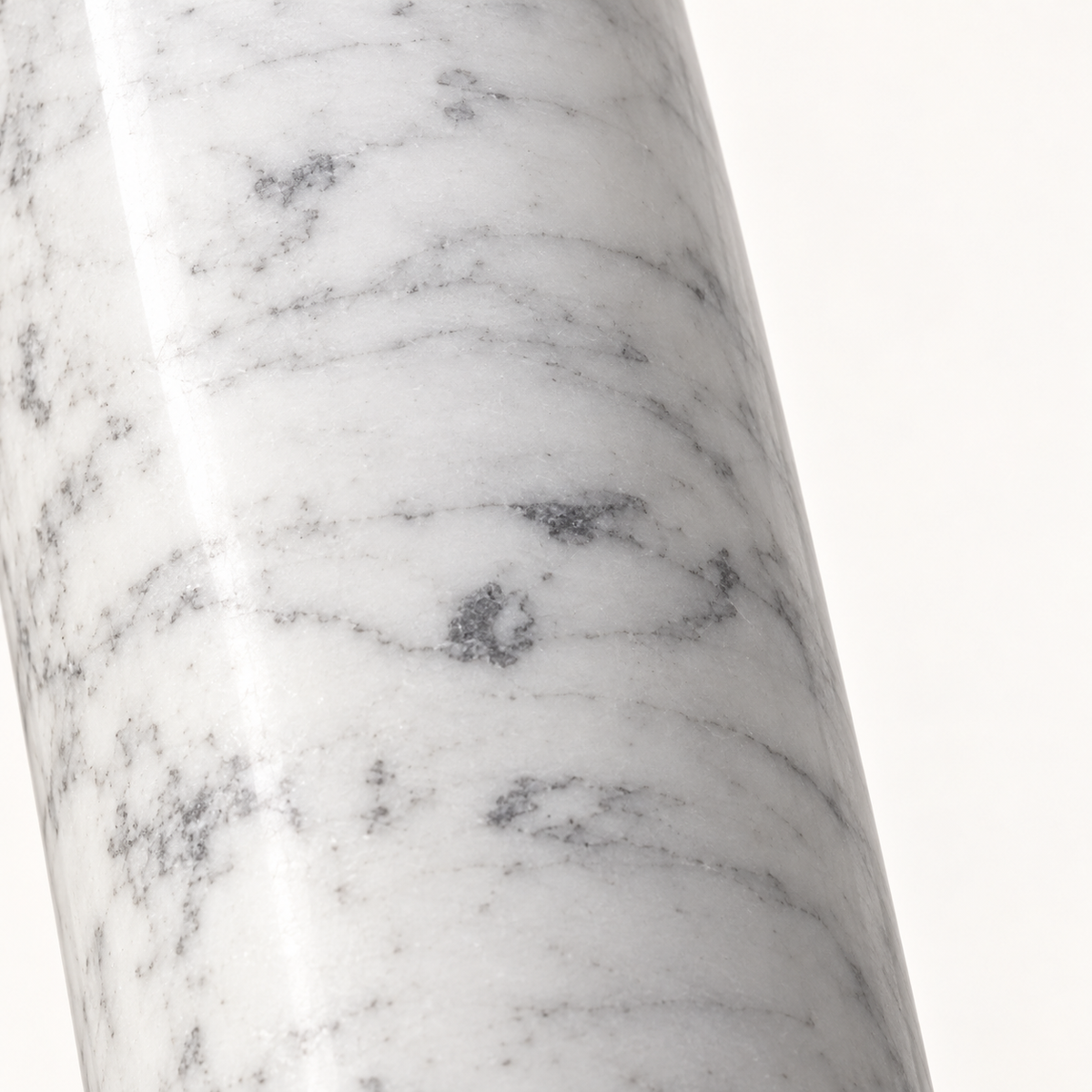Cupola White Marble Table Lamp, green shade, studio photo