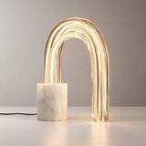 Lucero Marble Raindrop Table Lamp, White