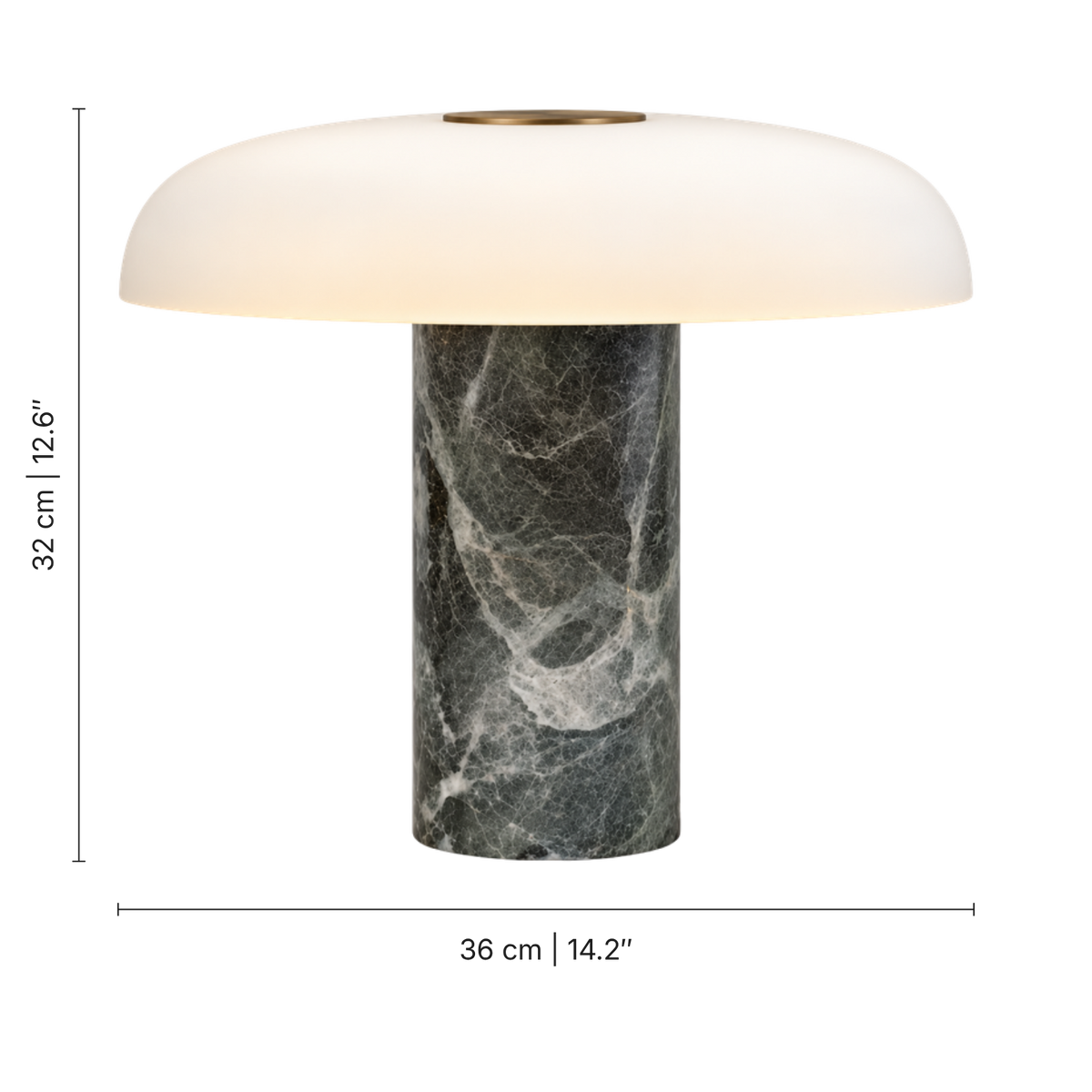 Pelar Marble Glass Table Lamp, dimensions