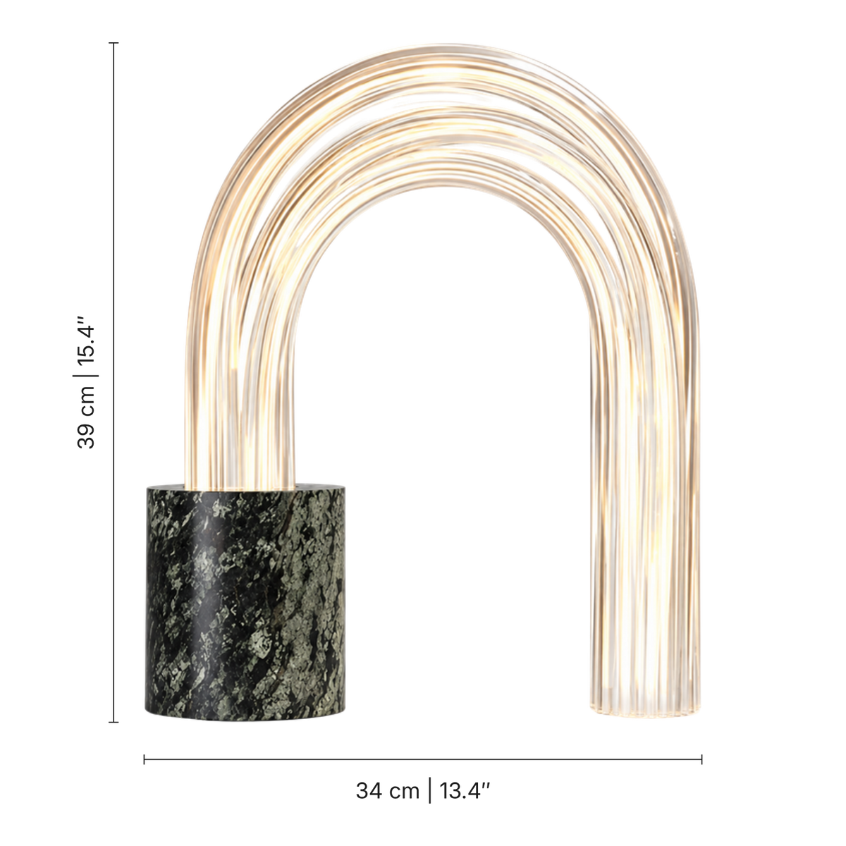 Lucero Marble Raindrop Table Lamp, dimensions