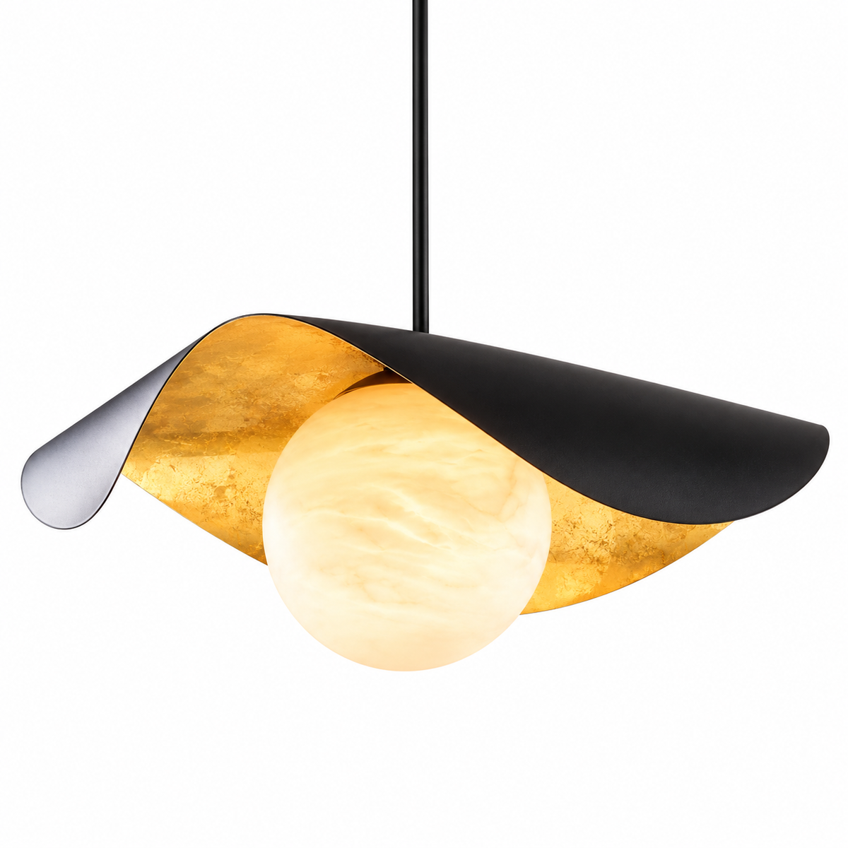 Calla Alabaster Leaf Pendant Light