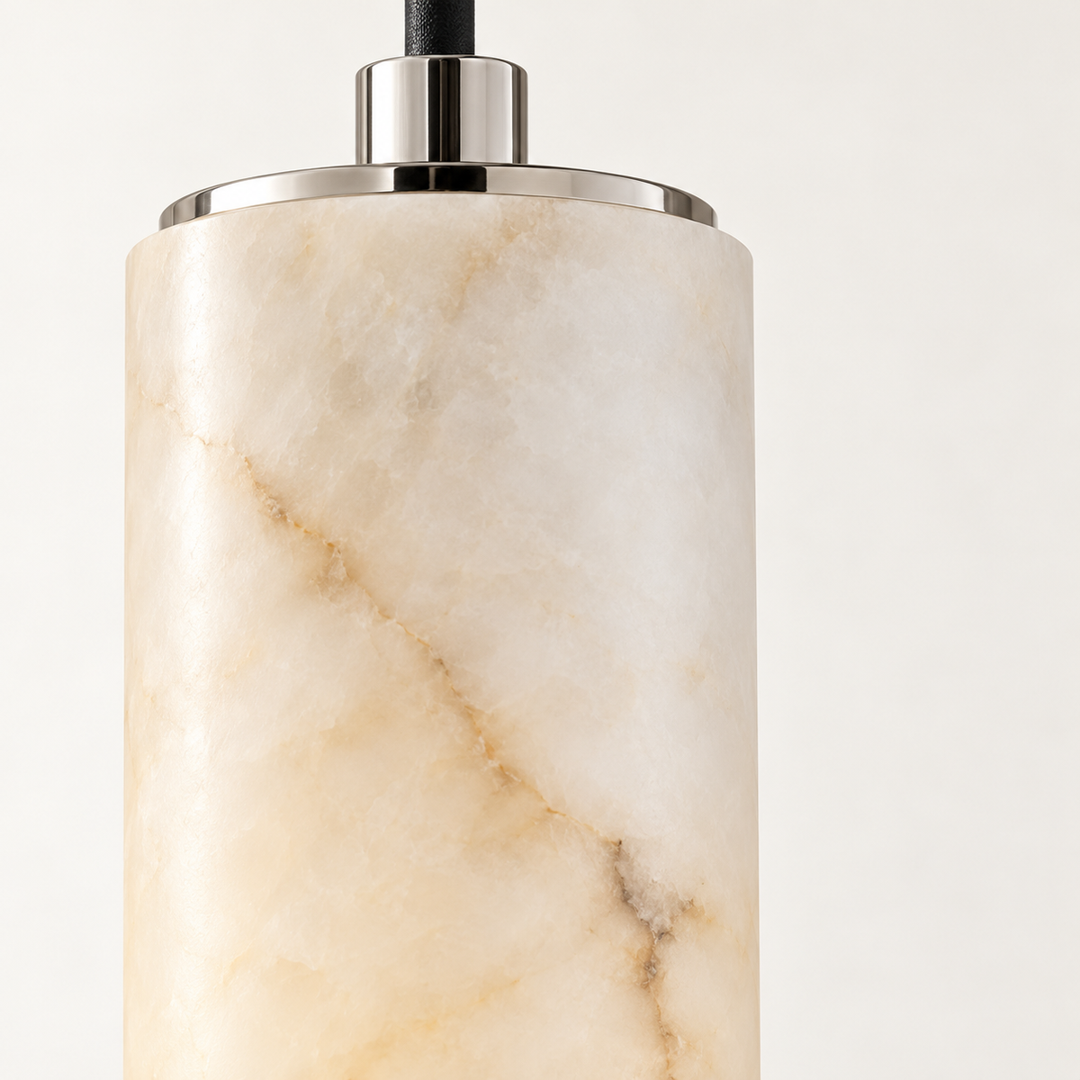 Candela Alabaster Tube Pendant Light, studio photo