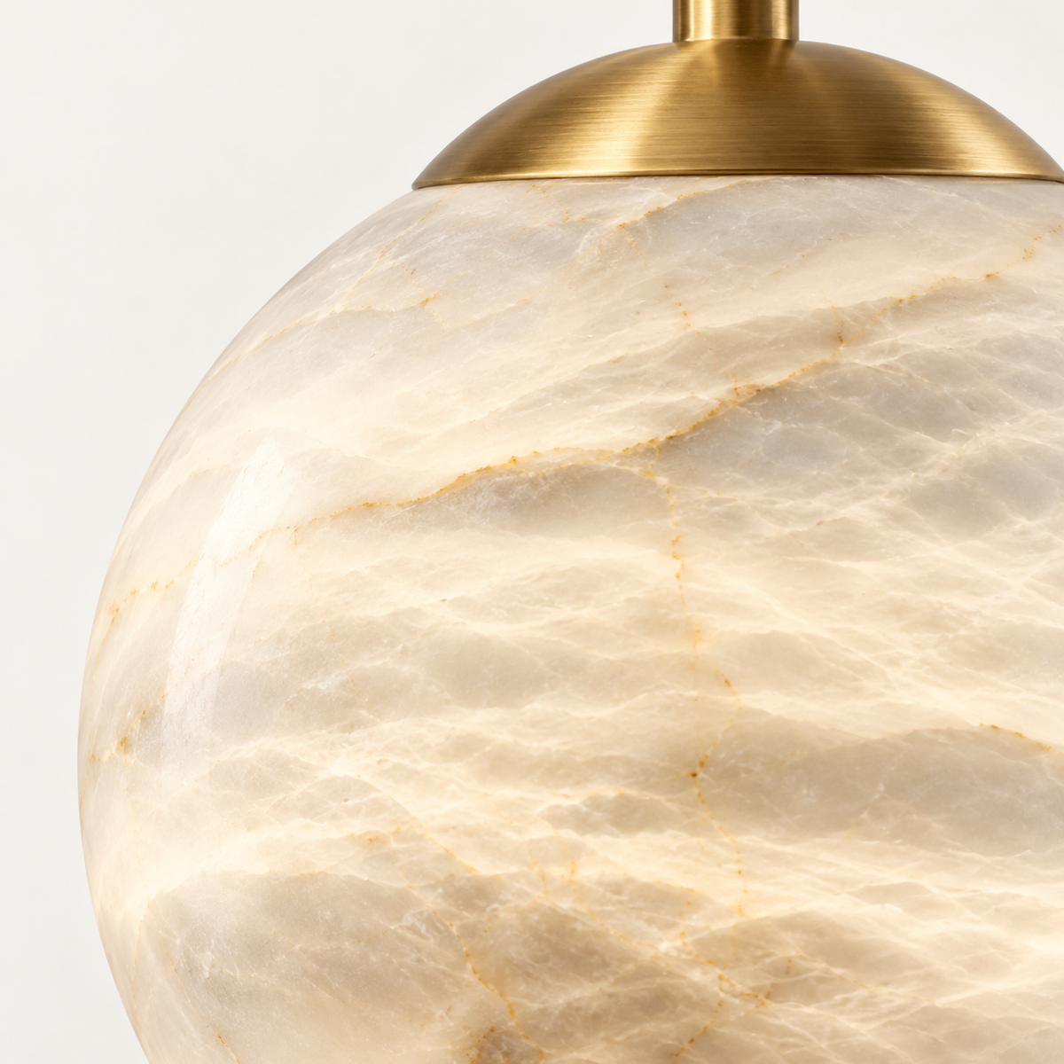 Nuvola Alabaster Globe Pendant Light, studio photo