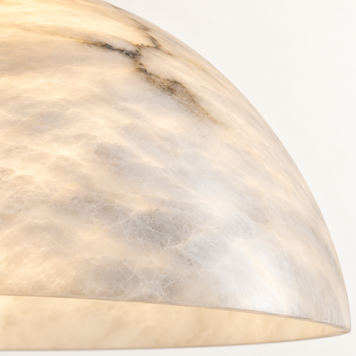 Ondina Alabaster Dome Pendant Light, studio photo