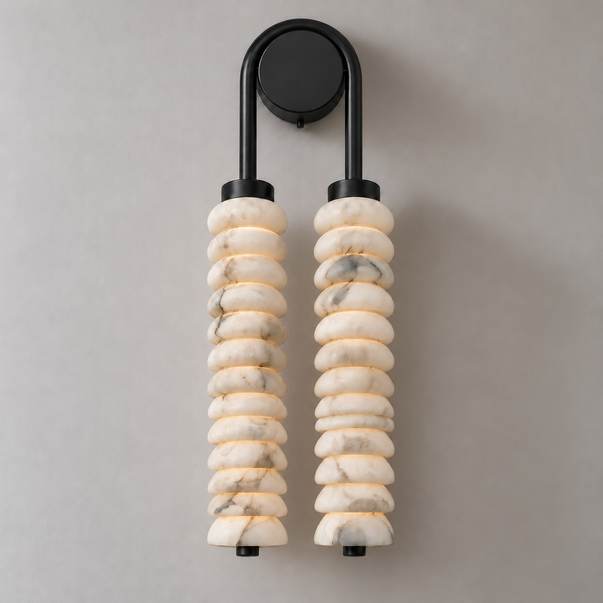 Sabina Alabaster Stacked Wall Light