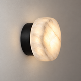 Olmo Alabaster Pebble Wall Light, Black
