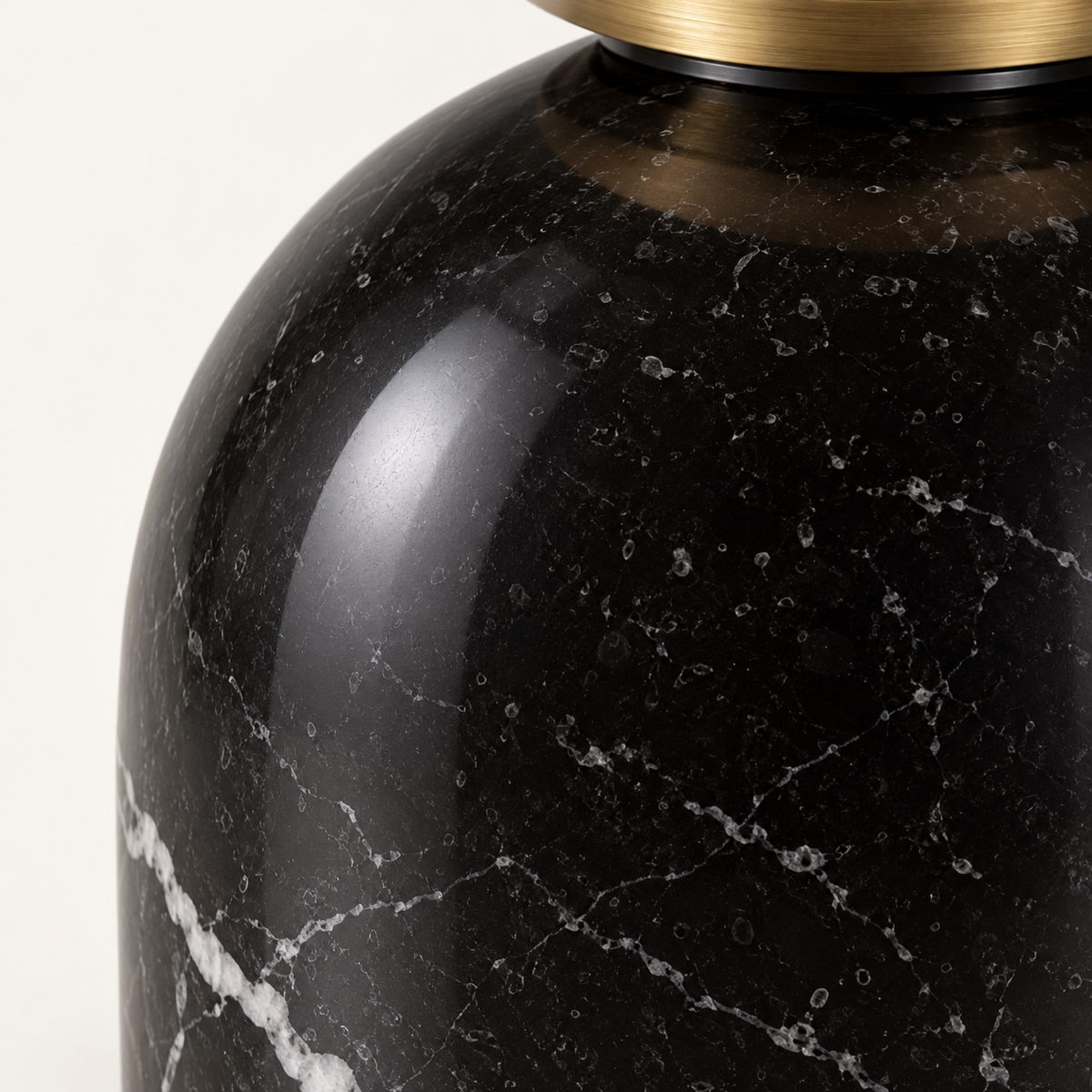Paloma Marble Table Lamp, black marble, studio photo