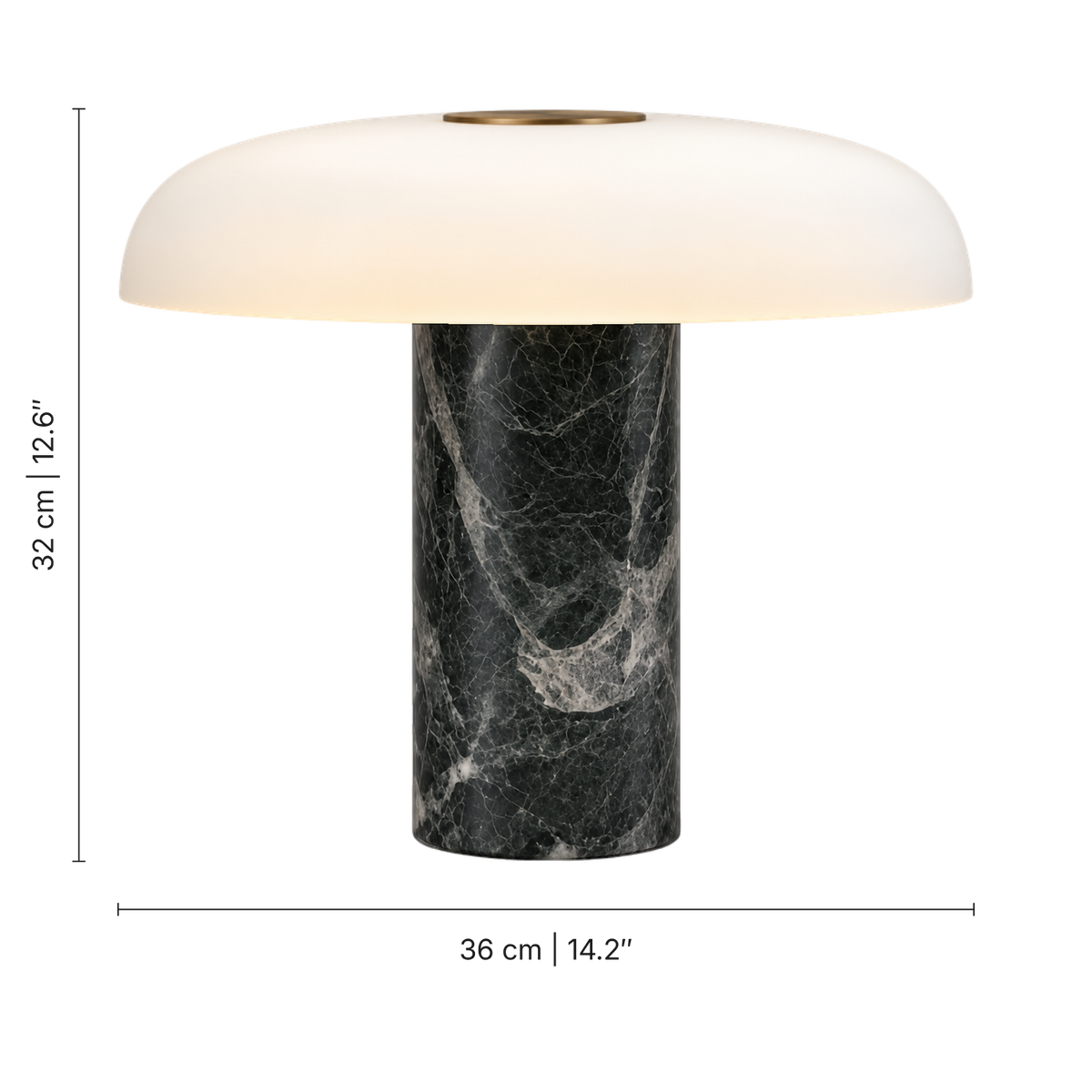 Pelar Marble Glass Table Lamp, dimensions