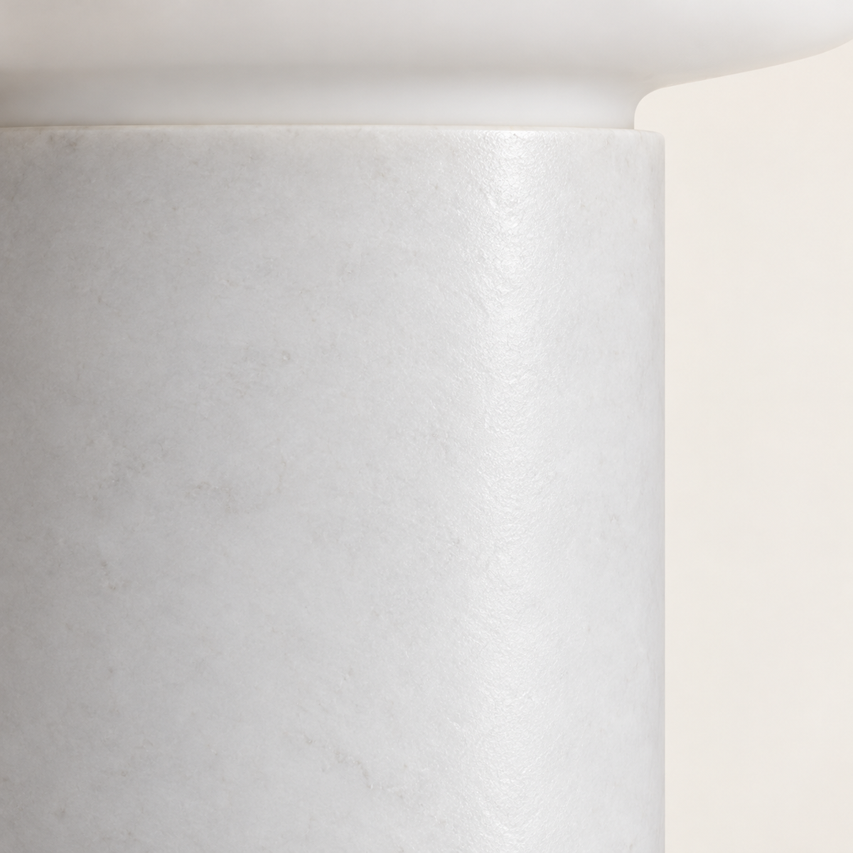 Velka Danish Marble Table Lamp, white marble, studio photo